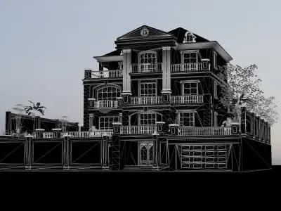 Luxury Classical Villa 3D Model Low-poly 3D model