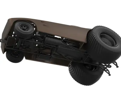 Pulling truck 2wd with Car shell Version 2 Scale 1 to 25 3D print model