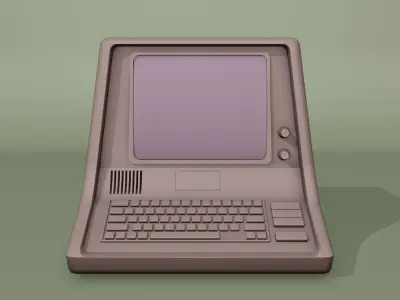 Retro Post-Apocalyptic Terminal - Game-Ready 3D Model - Fallout Free low-poly 3D model