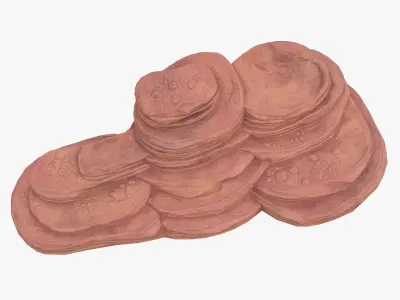 Cartoon cliff orange 3D model