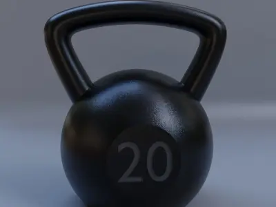 KettleBell with number Low-poly 3D model