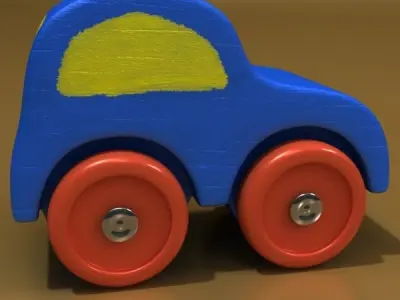 Wooden Toy Car 3D model