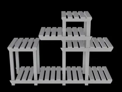 Platform Shelf Low-poly 3D model