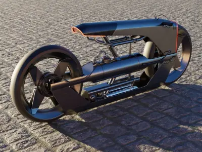 Futuristic motorcycle 3D model