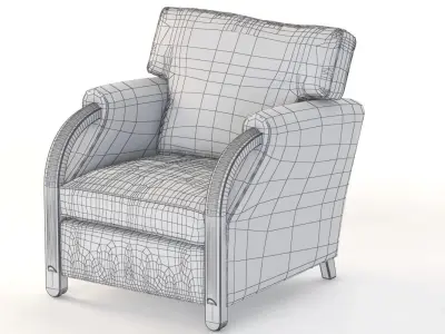 Eugene Printz 19th Century Lounge Armchair 3D model