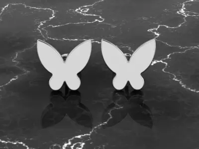 Jewelry Earring Butterfly Shape 3D print model