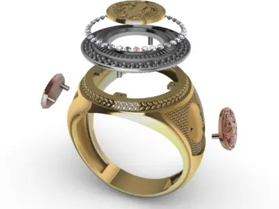 Saint benedict Ring gold benito 3D print model