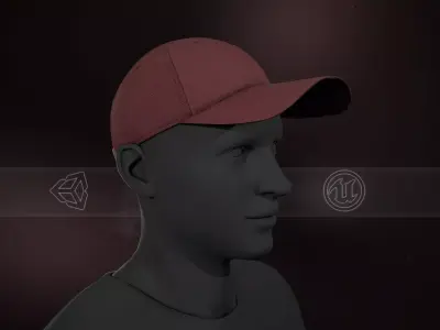 Red Basketball Hat Low-poly 3D model