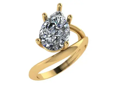 Fashion curved ring  3D print model