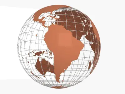 Globe News Skeleton Cinammon Color 3D model