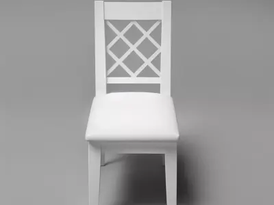 White wooden chair Free 3D model