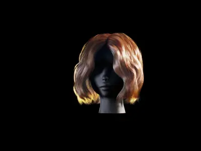 Hair for games Low-poly 3D model