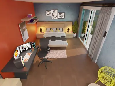 Modern Bedroom Interior 3D model