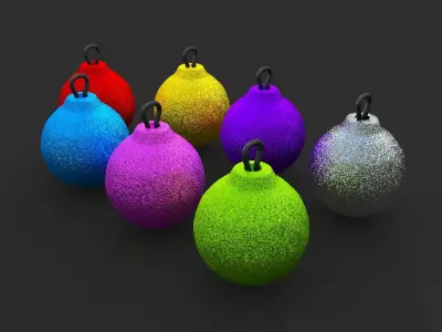 Decorative Glitter Balls Low-poly 3D model