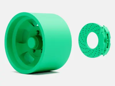 15x10 US Indy Mag Wheel and Brake 3D print model