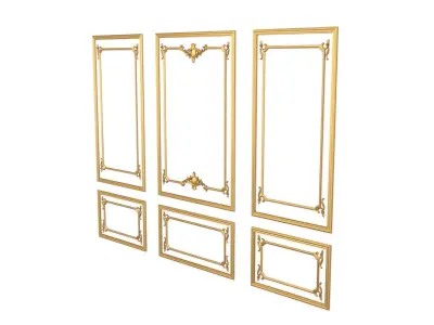 Plaster decorative frame  017 3D model