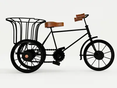 Vintage Rickshaw Decor 3D model