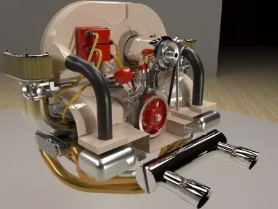 Volkswagen air cooled engine 3D model
