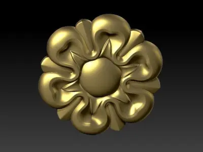 pattern CNC gold-plated sculpted wooden frame pattern 3D model  3D model