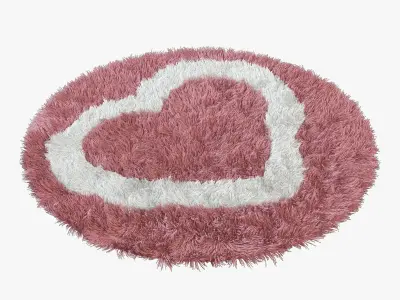 Round rug heart 3D model
