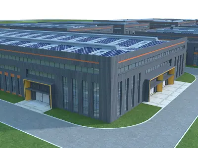 Industrial Building Factory 3D model by tangulan
