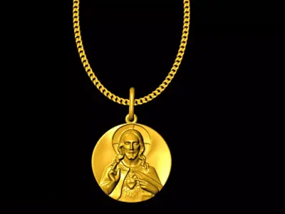 Jesus pendant charms - one inch pendant 3D print model