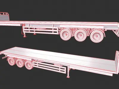 Flatbed Container Low-poly 3D model