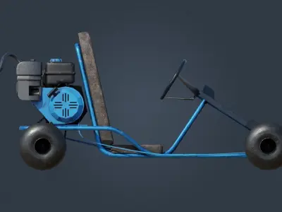 Gokart PBR low-poly Low-poly 3D model