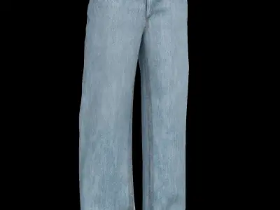 Female denim jean 3D model