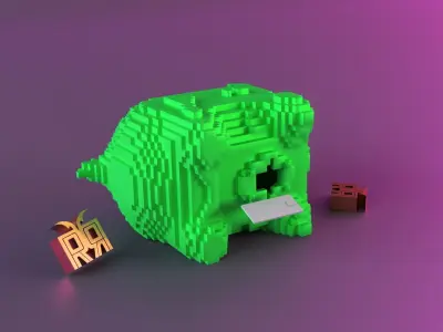 Voxel piggy bank Free 3D print model