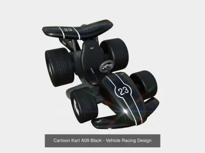 10 Cartoon Karts Black Collection - Vehicle Racing Design 3D Model Pack