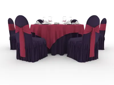 Banquet Table and Chair 66 3D model