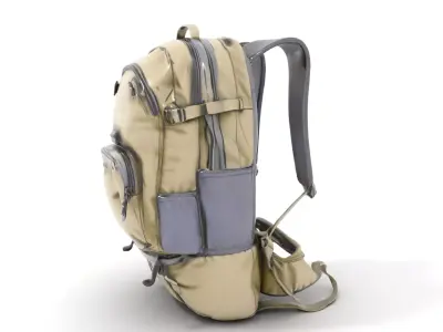 Olive Travel Backpack model pack Low-poly 3D model