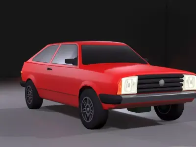 80s Hatchback Low-poly 3D model