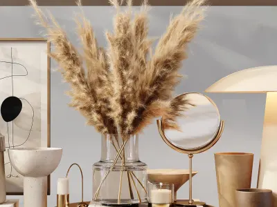 Decorative Set 214 Low-poly 3D model