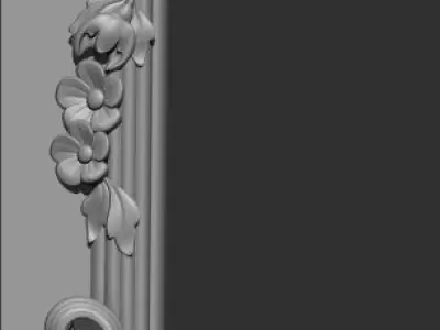 carved frame 3D model 2