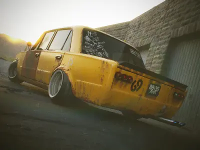 VAZ 2101 Rat Free low-poly 3D model