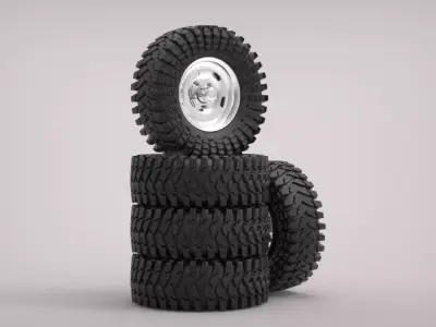 MAXXIS TIRES WITH IRON RIMS Low-poly 3D model