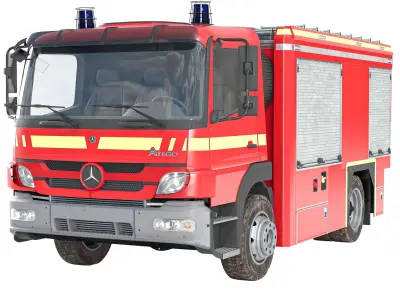 Mercedes-Benz Atego Firetruck Low-poly 3D model