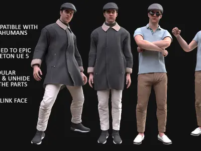 Mens Autumn and Casual Outfits 3D Model Collection