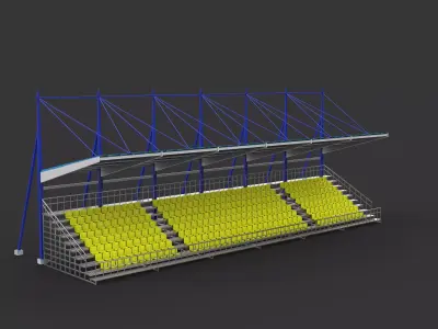 Stadium seating tribune 02 3D model
