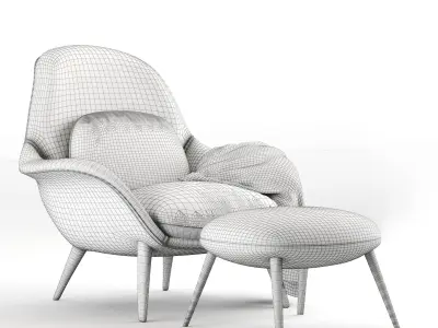 ArmChair Fredericia Swoon Lounge 3D model