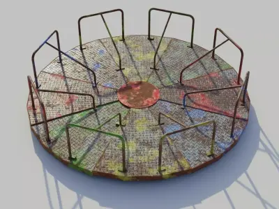 Playground Roundabout - Low-poly PBR  Low-poly 3D model