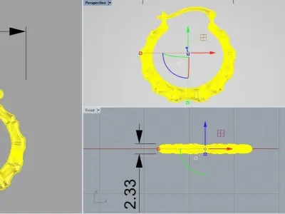 Earrings in lock  02 3D print model