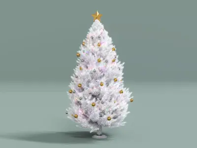 White Christmas Tree Low-poly 3D model