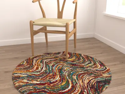 Round Rug Set 13 3D model