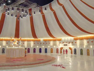 Squid Game Arena Mingle Carousel Scene - Modular Environment 3D model