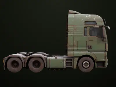 Heavy Truck Chassis 04 Dirty 4 Color Collection All PBR Textures Low-poly 3D model