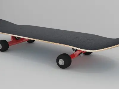 Skateboard hanging on wall Free 3D model