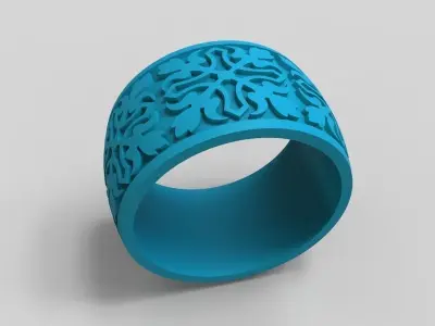 design Women ring with ornament 3dm stl 3D print model Free 3D print model